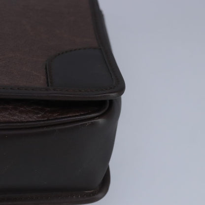 Salvatore Ferragamo Gancini Pouch Leather, BROWN, LEATHER, Clutche & pouche