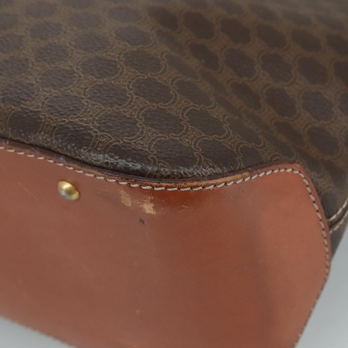 Celine Macadam Handbag Macadam with leather, BROWN, PVC, Handbag