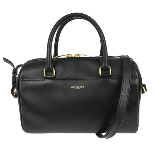 Saint Laurent Classic Baby Duffle Bag Leather, BLACK, LEATHER, Handbag