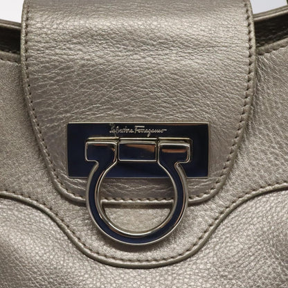 Salvatore Ferragamo Marisa Satchel Leather, SILVER, LEATHER, Shoulder bag
