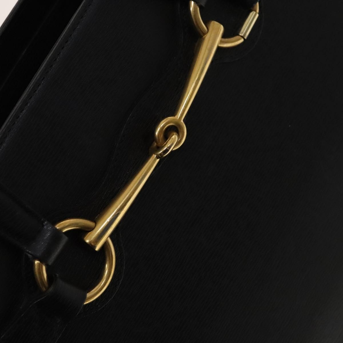 Gucci Bright Bit Convertible Tote Leather, BLACK, LEATHER, Handbag