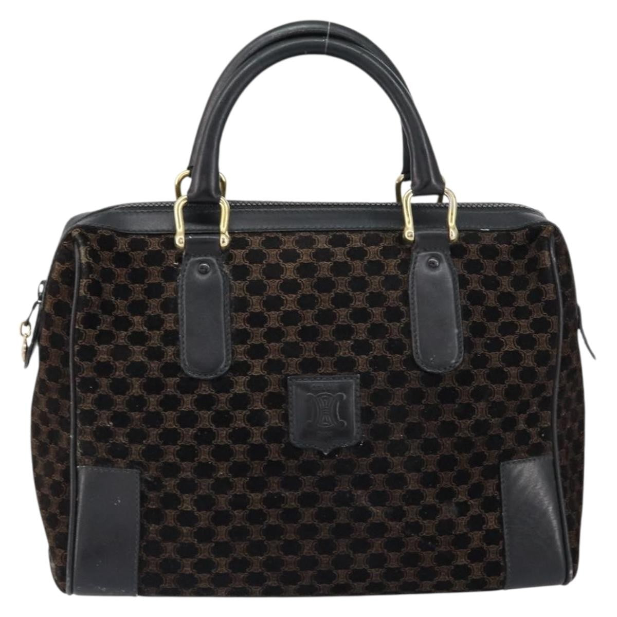 Celine Vintage Macadam Handbag C Macadam Suede, BLACK, SUEDE, Handbag