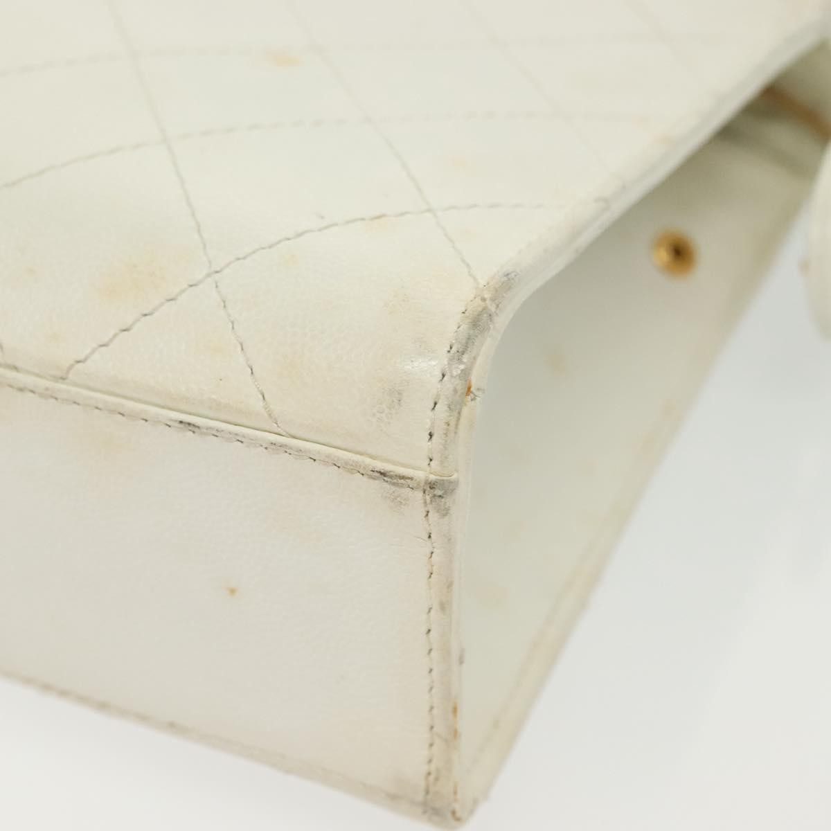 Chanel CC Shoulder Bag Quilted Caviar, WHITE, LEATHER, Shoulder bag