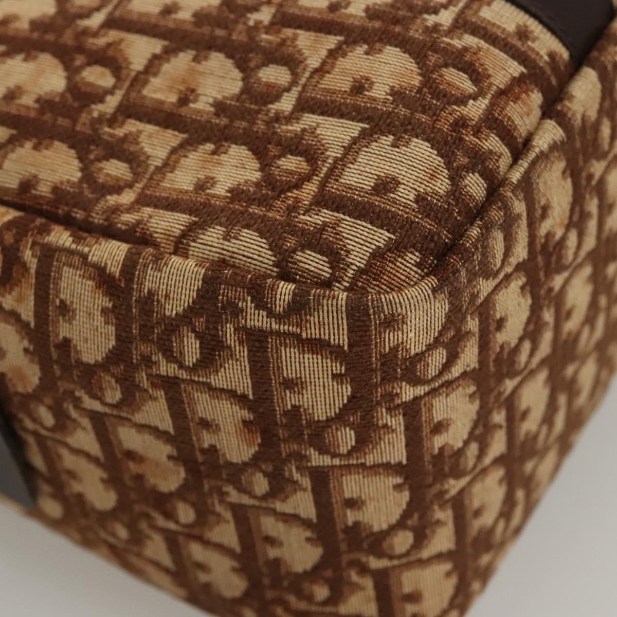 Christian Dior Vintage CD Trotter Handbag Canvas, BROWN, CANVAS, Handbag