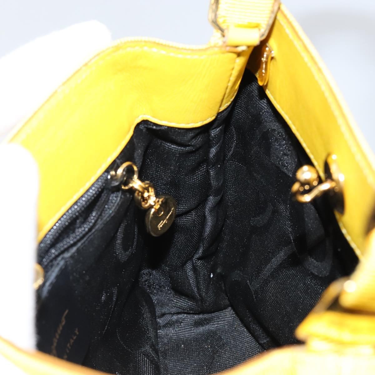 Salvatore Ferragamo Vala Handbag Nylon, YELLOW, NYLON, Handbag