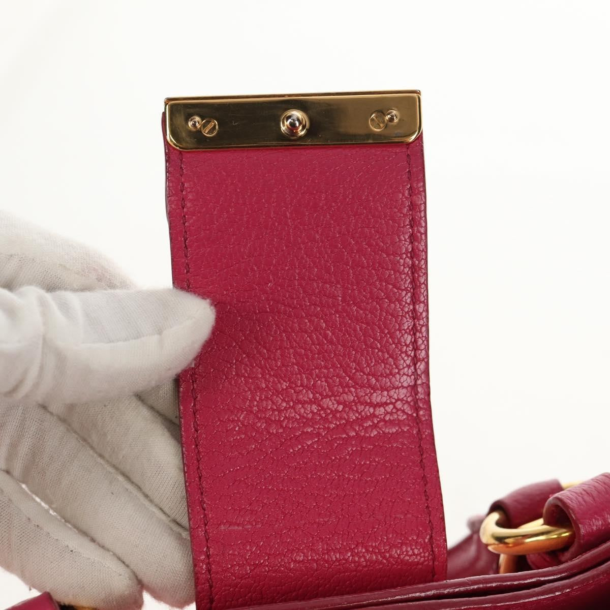 Miu Miu Madras Convertible Lock Tote Leather, PINK, LEATHER, Handbag