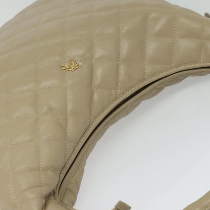 Burberry Hoxton Hobo Quilted Leather, BEIGE, LEATHER, Shoulder bag