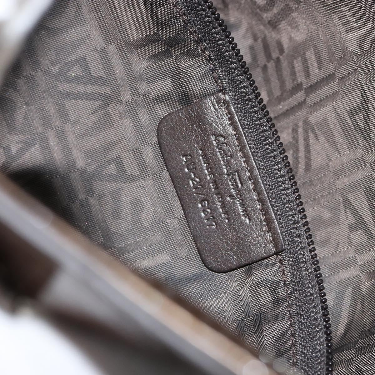 Salvatore Ferragamo Gancini handbag Patent leather, BROWN, PATENT_LEATHER, Handbag