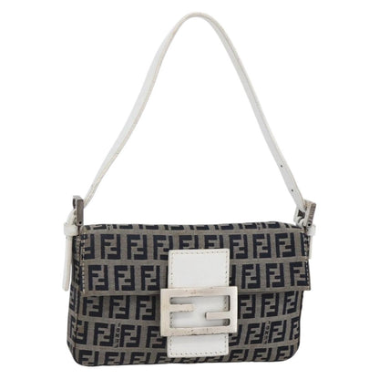 Fendi Baguette Bag Zucchino Canvas, NAVY, CANVAS, Clutche & pouche