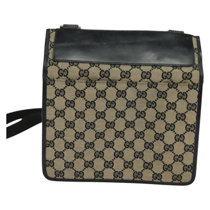 Gucci Front Pocket Messenger Canvas, BEIGE, CANVAS, Shoulder bag