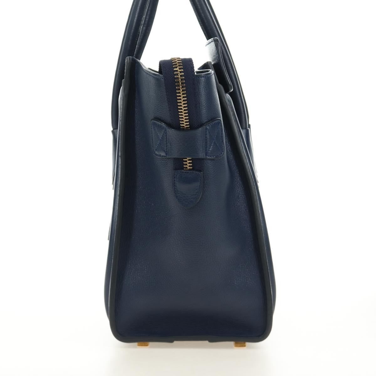 Celine Luggage Bag Smooth Leather, Navy, Leather, Tote Bag