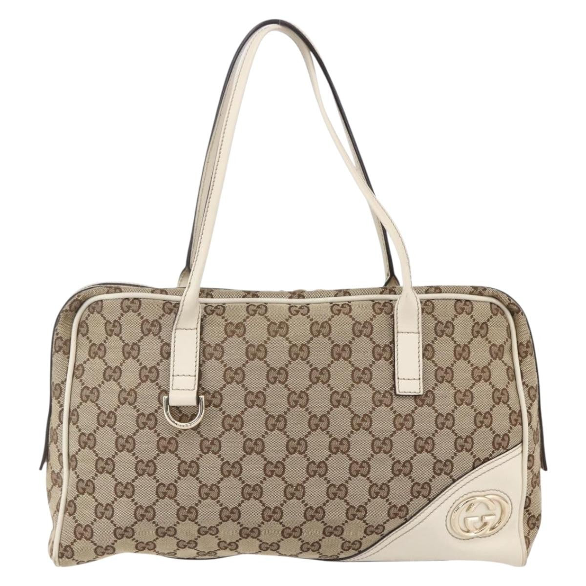 Gucci New Britt Boston Bag GG Canvas, BEIGE, CANVAS, Travel bag