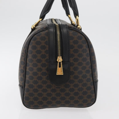 Celine Vintage Duffle Bag Macadam Coated Canvas, Black, Canvas, Handbag