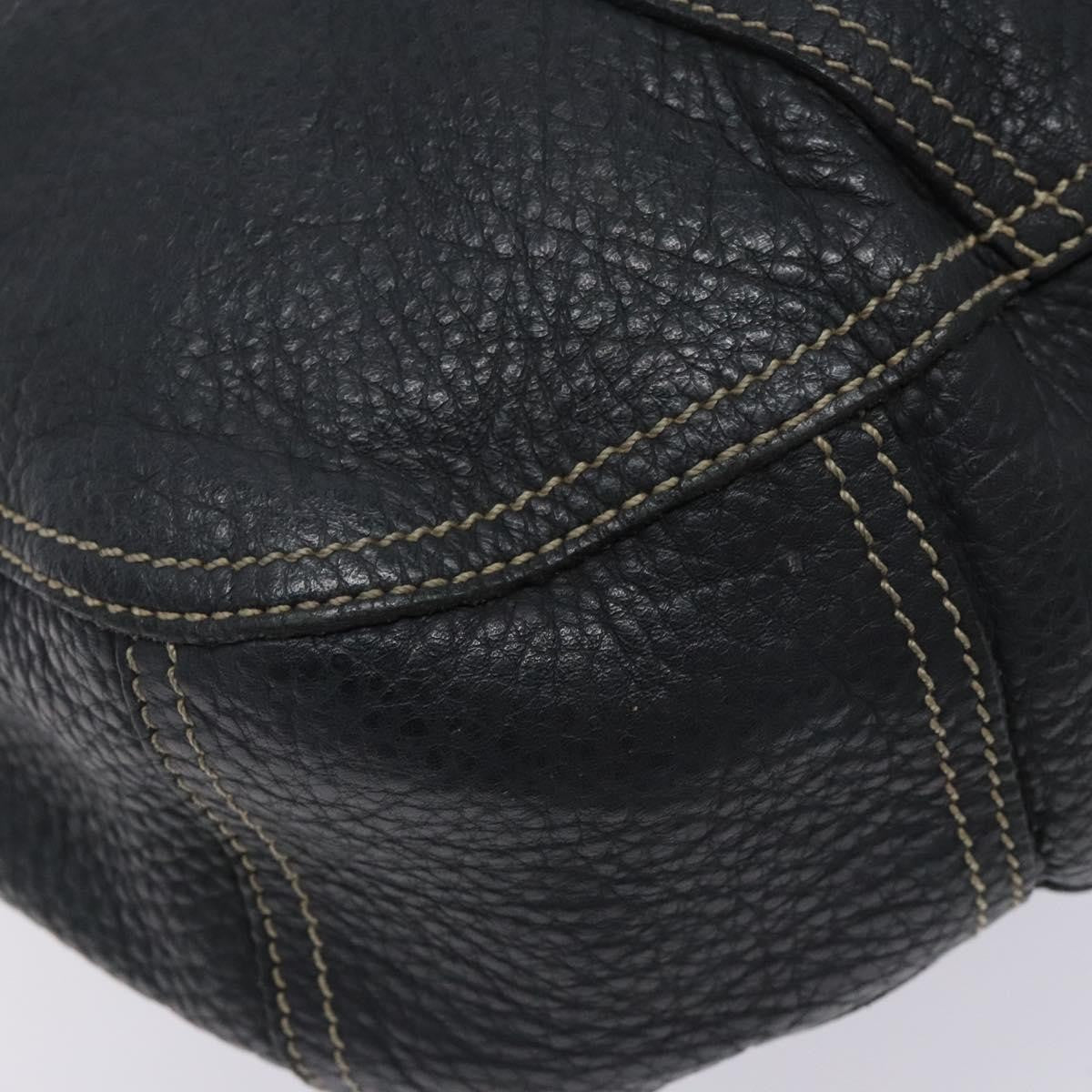 Prada Vintage Shoulder Bag Leather, NAVY, LEATHER, Shoulder bag