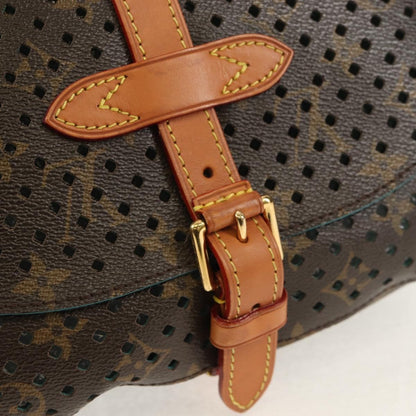 Louis Vuitton Flore Saumur Handbag Perforated Monogram Canvas, BROWN, CANVAS, Shoulder bag