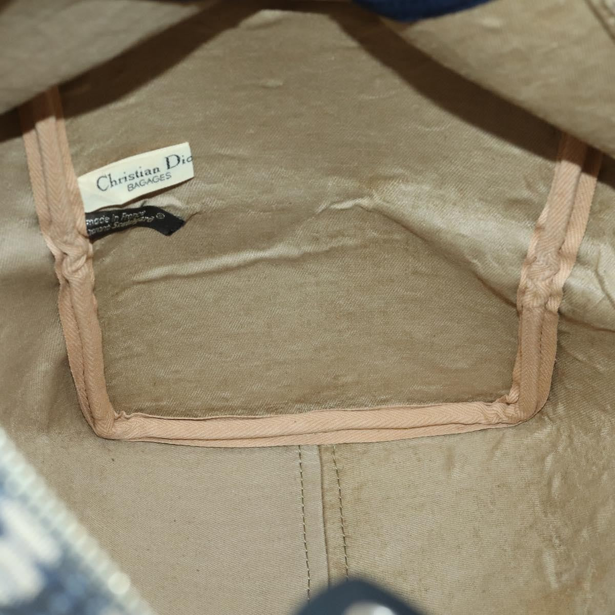 Christian Dior Vintage Trotter Boston Bag Canvas, NAVY, CANVAS, Travel bag