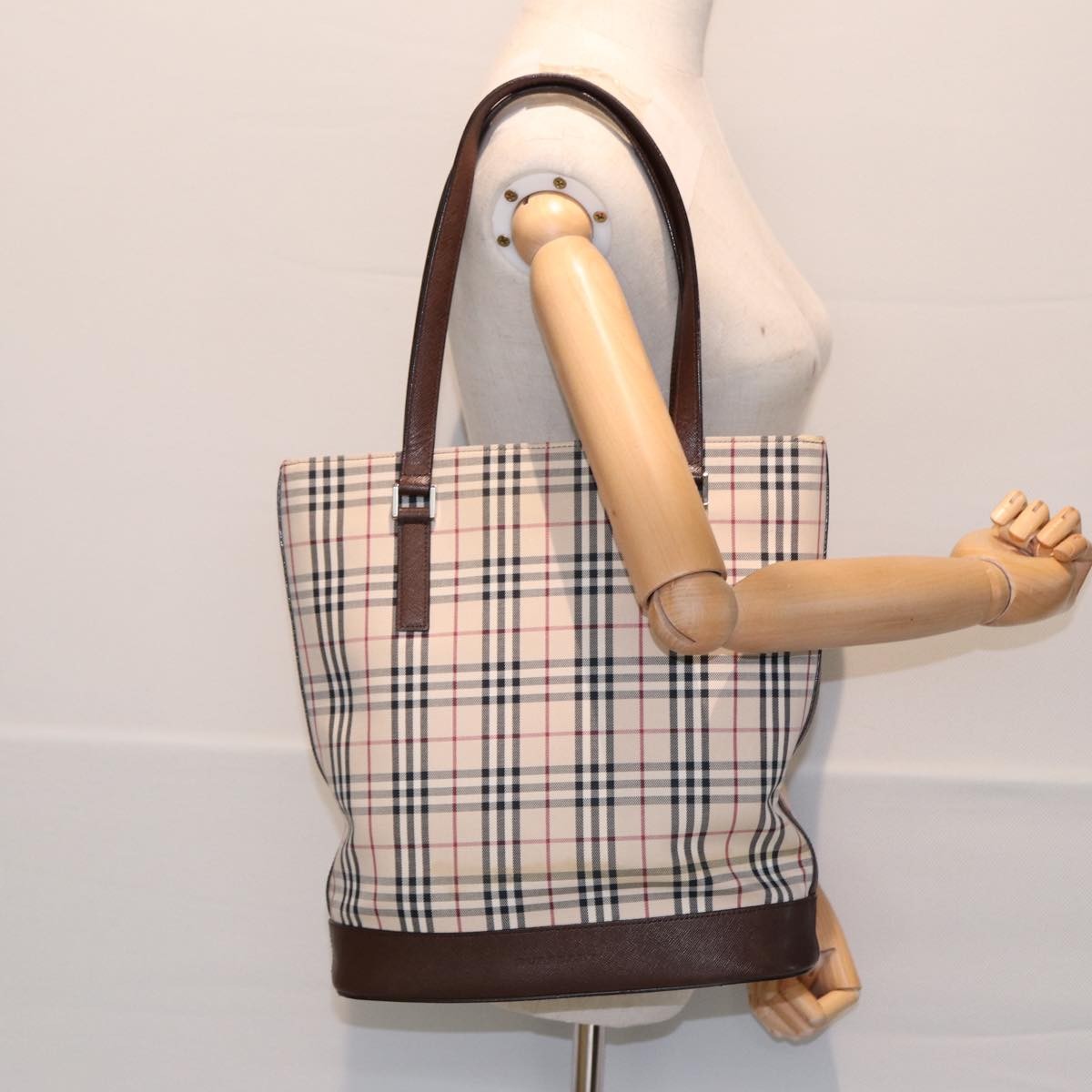 Burberry Nova Check Tote canvas check pattern, BEIGE, CANVAS, Tote bag
