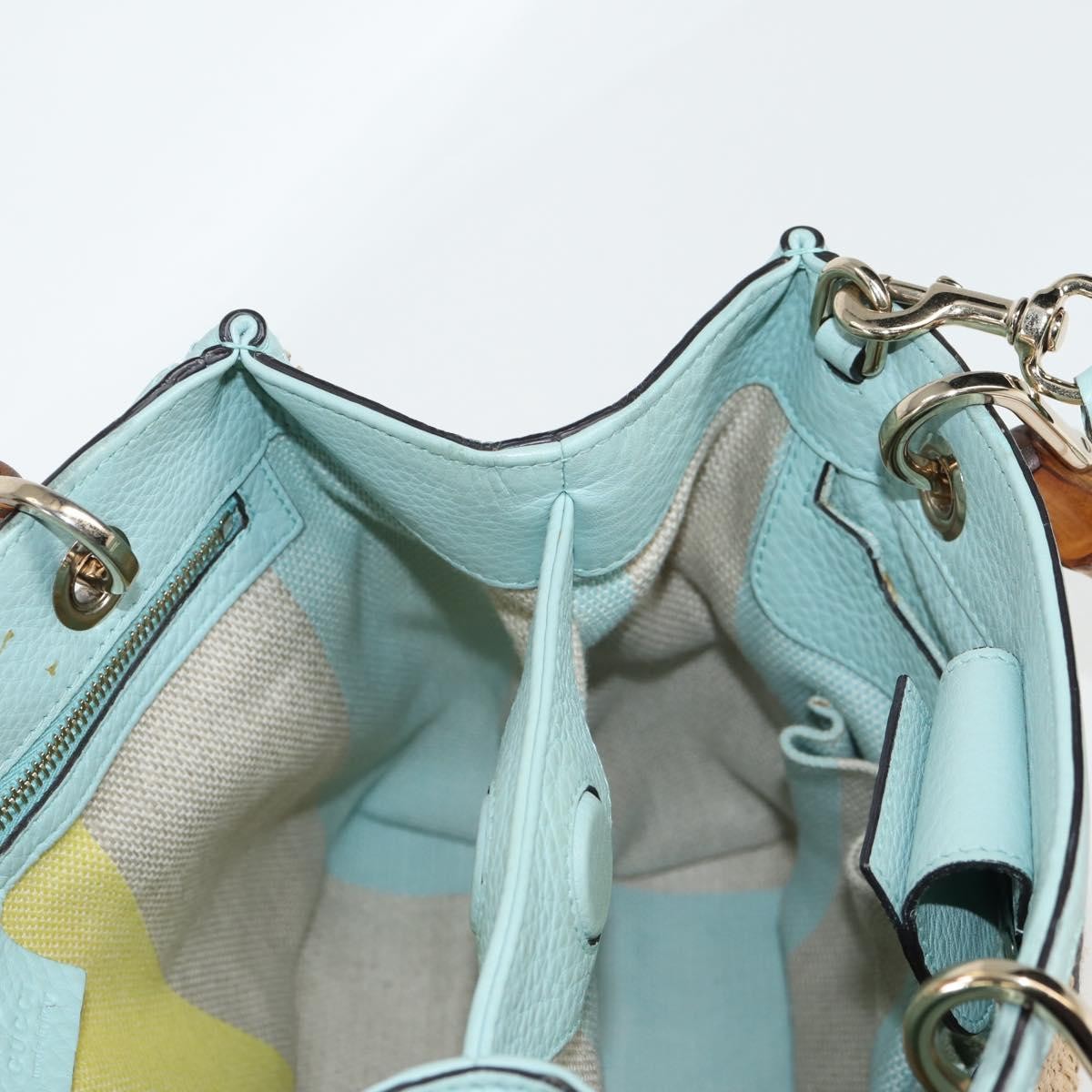 Gucci Bamboo Shopper Tote Straw, BEIGE, WICKER, Tote bag