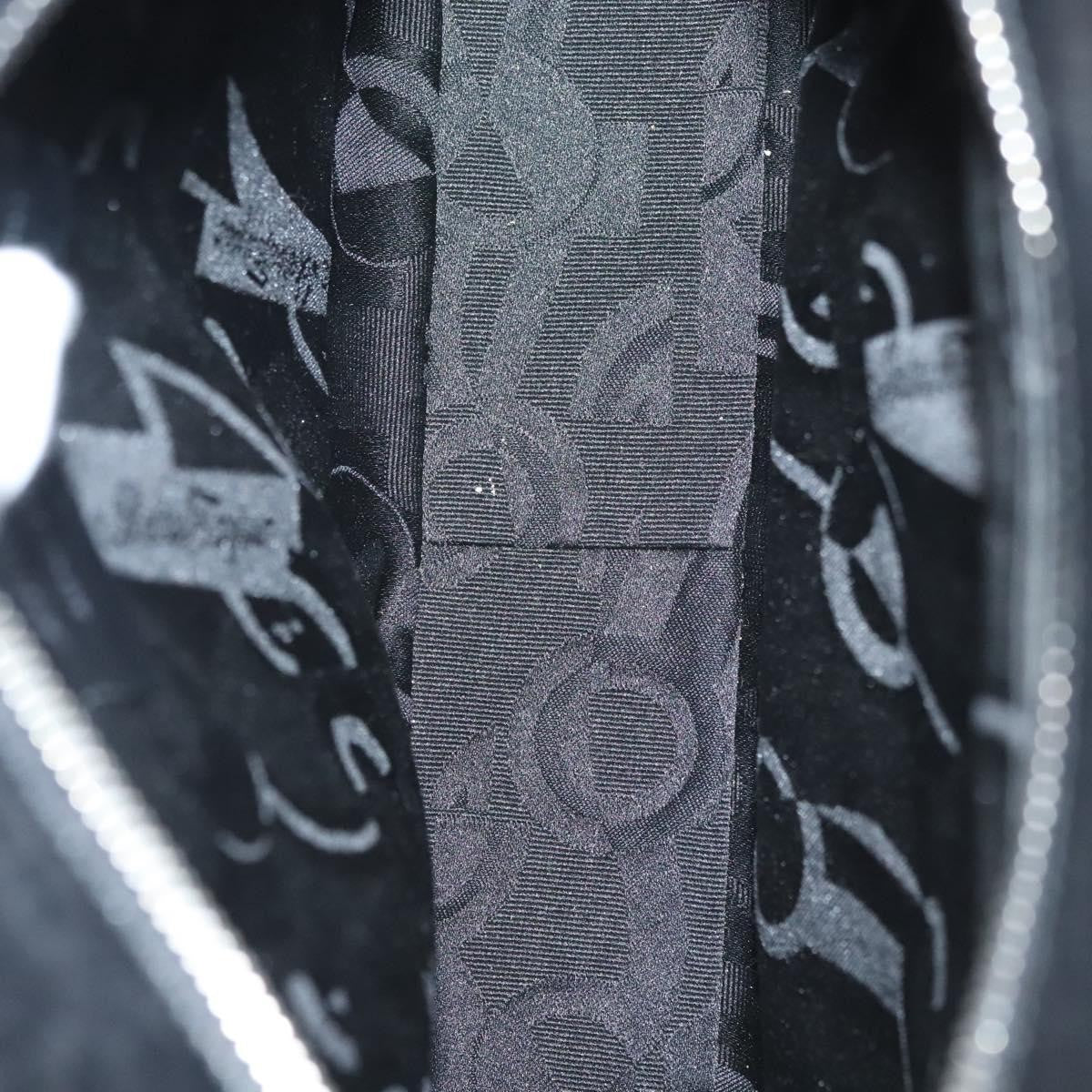 Salvatore Ferragamo Gancini handbag Leather, BLACK, LEATHER, Handbag