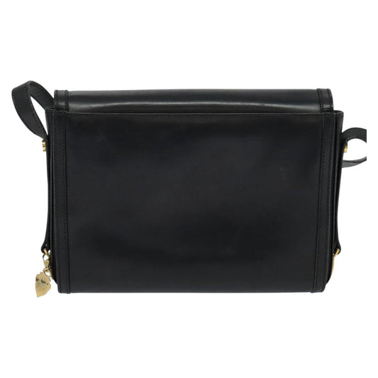 Gucci Vintage Flap Crossbody Bag Leather, BLACK, LEATHER, Shoulder bag
