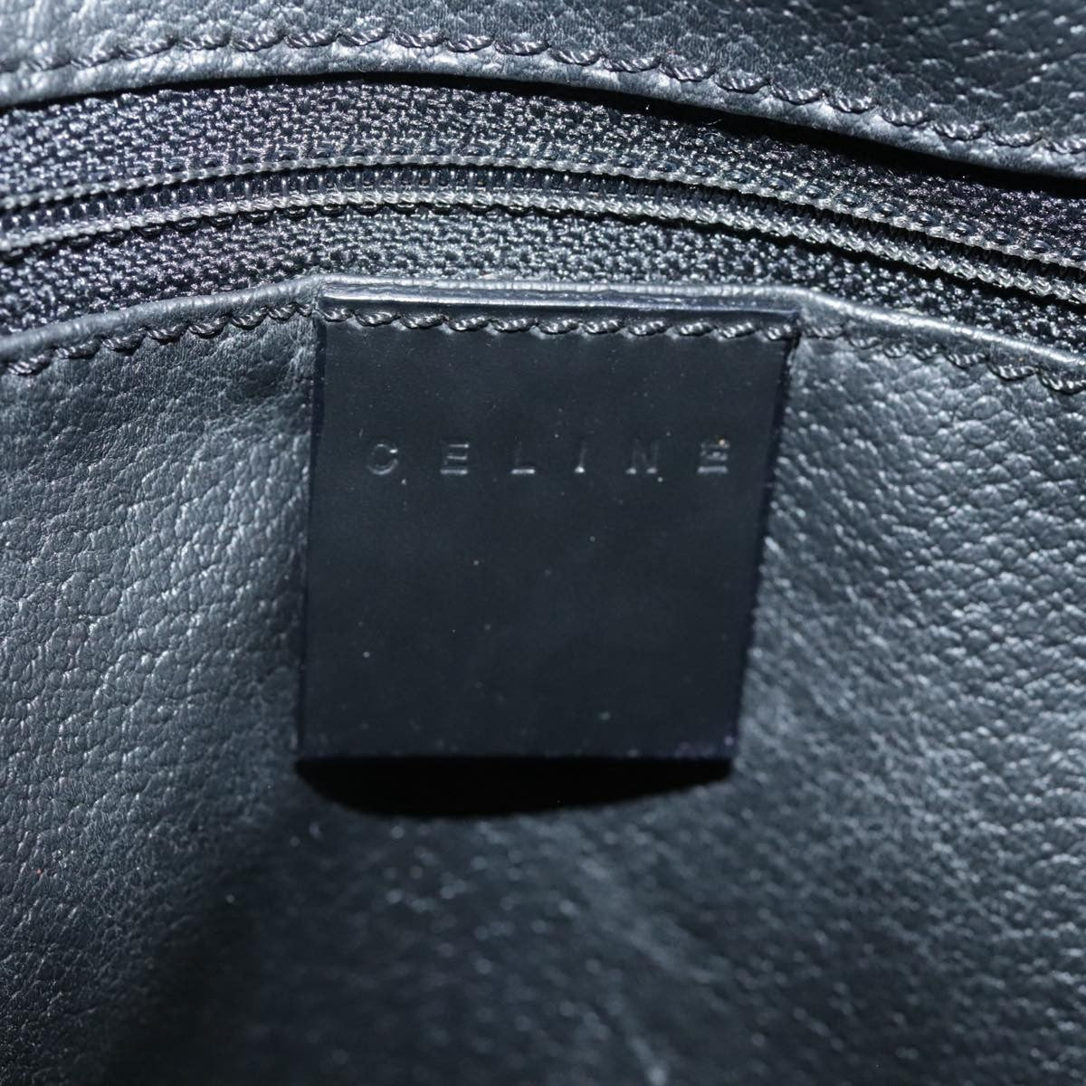 Celine Vintage Macadam Backpack Canvas and Leather, BLACK, CANVAS, Backpack