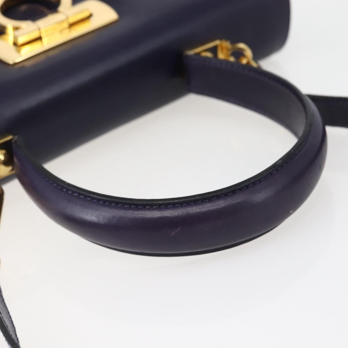 Salvatore Ferragamo Gancini Convertible Top Handle Bag Leather, PURPLE, LEATHER, Handbag