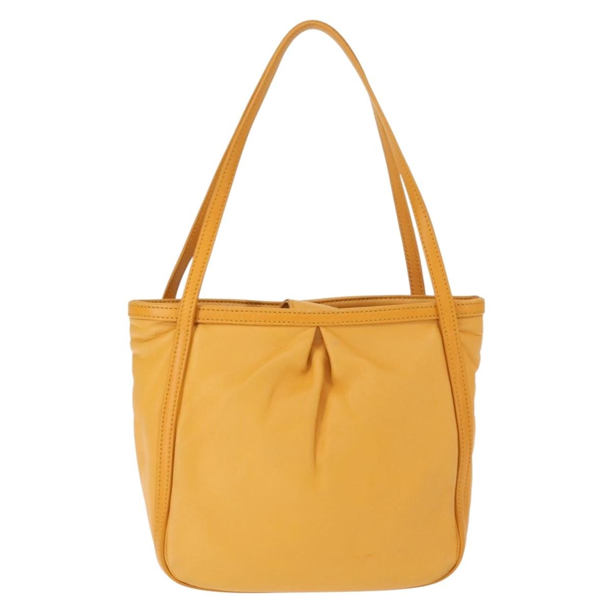 Loewe Anagram handbag Leather, YELLOW, LEATHER, Handbag