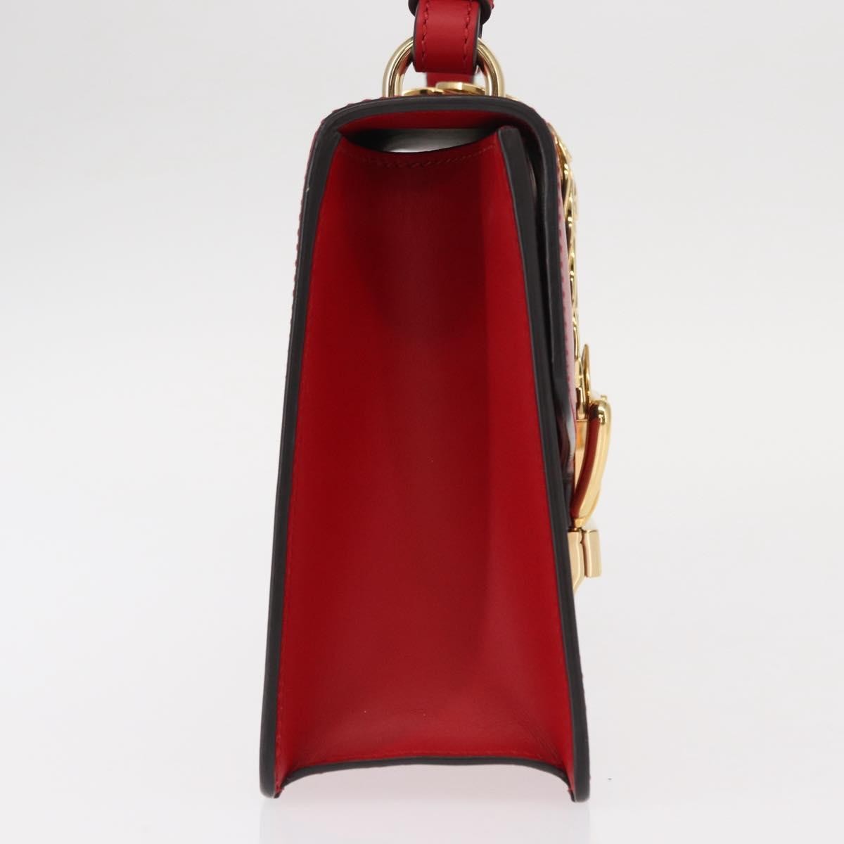 Gucci Sylvie Shoulder Bag Leather, RED, LEATHER, Shoulder bag