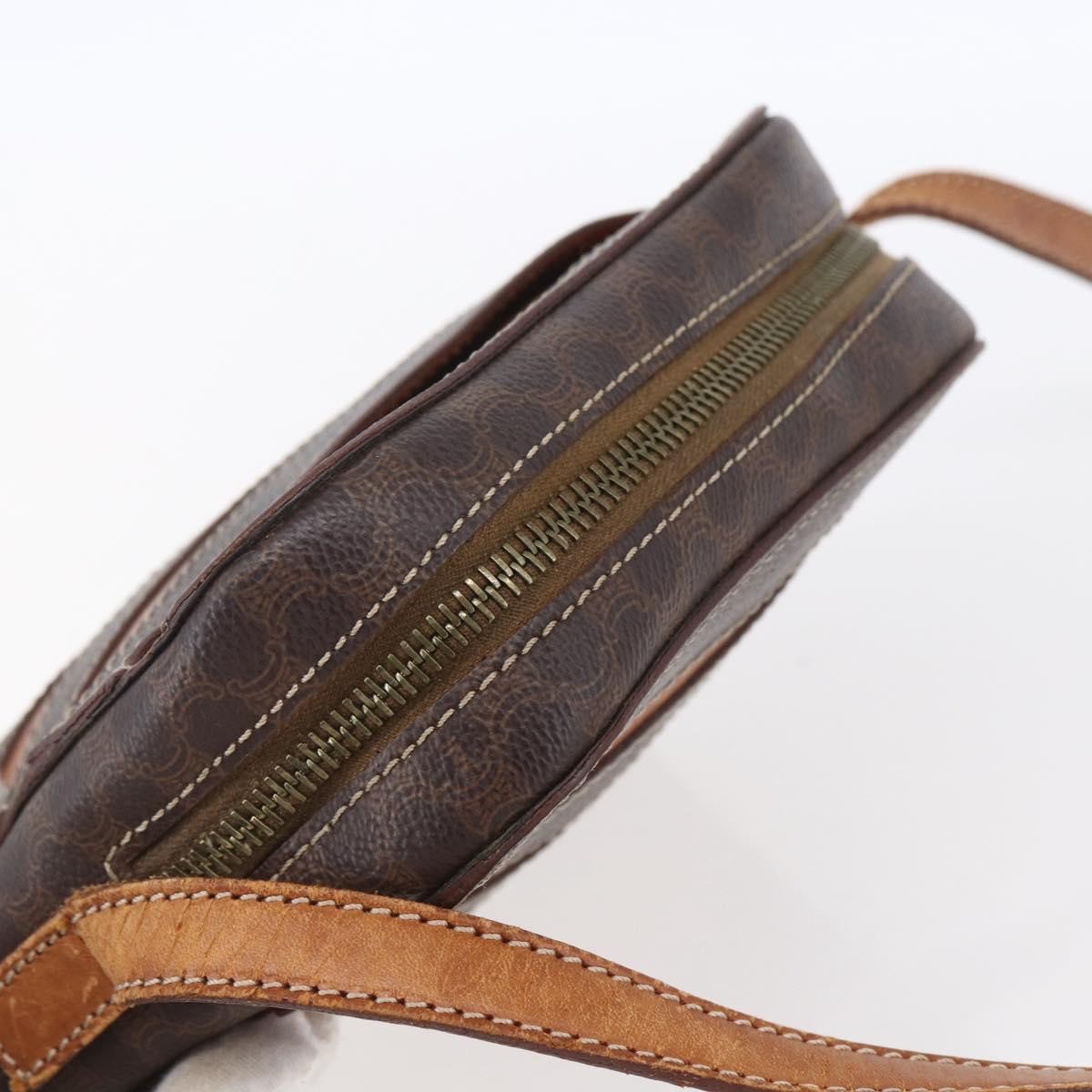 Celine Vintage Macadam Shoulder Bag Canvas and Leather, BROWN, CANVAS, Shoulder bag