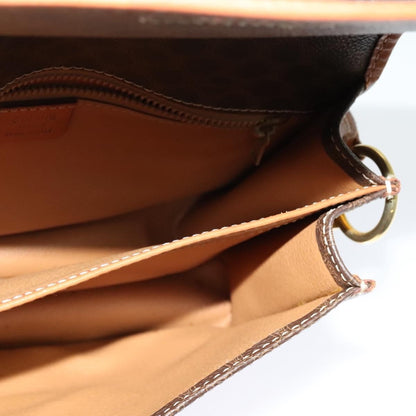 Celine Vintage Macadam Shoulder Bag Canvas and Leather, BROWN, CANVAS, Shoulder bag