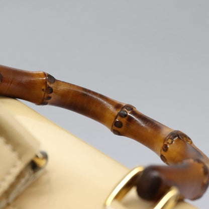 Gucci Vintage Bamboo Backpack Patent, BEIGE, PATENT_LEATHER, Backpack