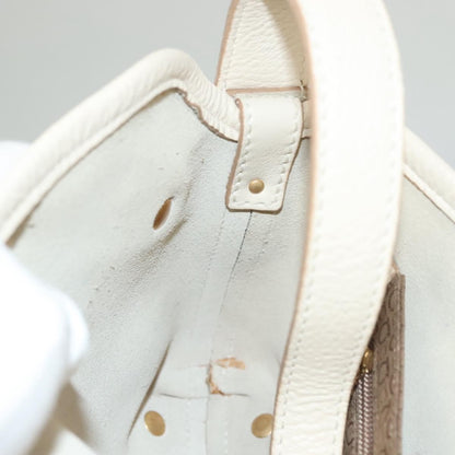 Salvatore Ferragamo Gancini handbag Leather, WHITE, LEATHER, Handbag