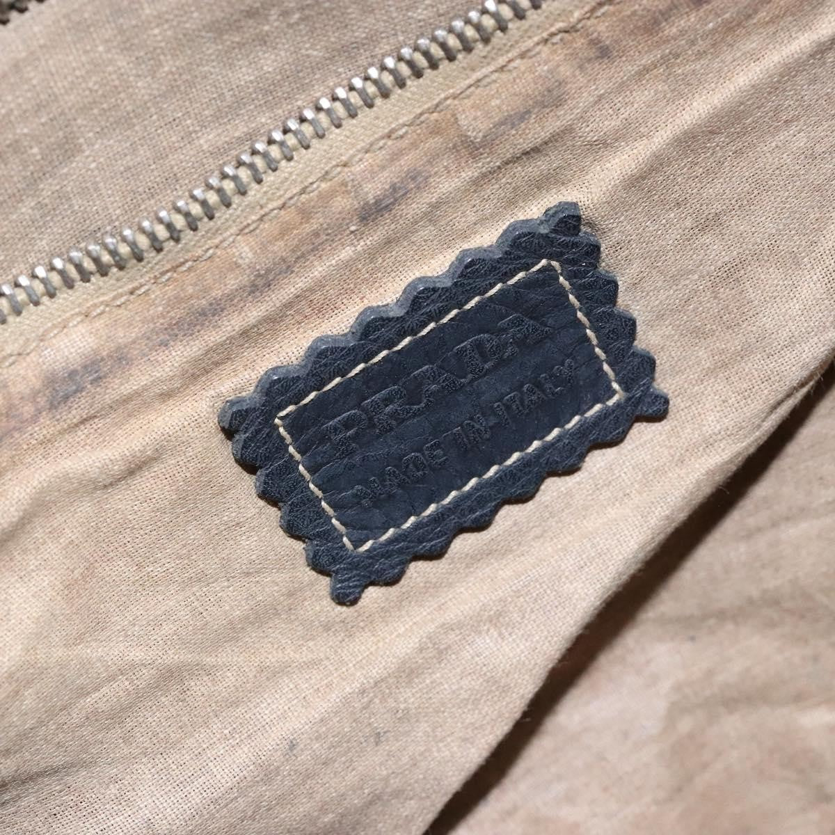 Prada Vintage Shoulder Bag Leather, NAVY, LEATHER, Shoulder bag