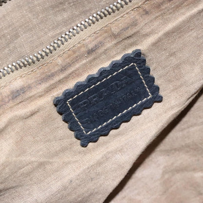 Prada Vintage Shoulder Bag Leather, NAVY, LEATHER, Shoulder bag