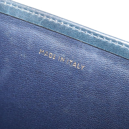 Celine Flap Shoulder Bag Leather, NAVY, LEATHER, Shoulder bag