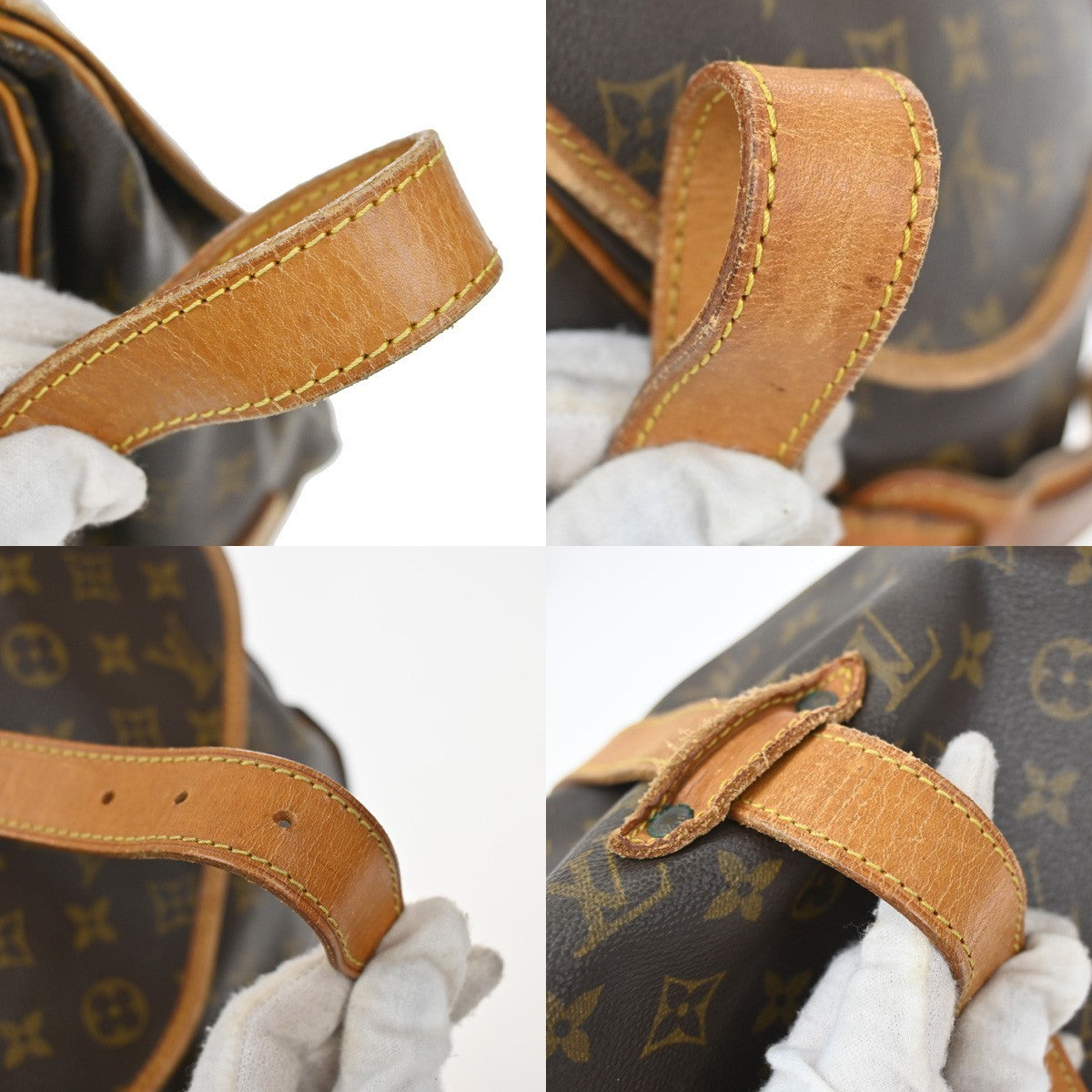 Louis Vuitton Saumur Handbag Monogram Canvas, BROWN, CANVAS, Shoulder bag