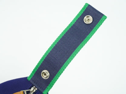 Hermes Bride à Brac Wool, NAVY, CANVAS, Handbag