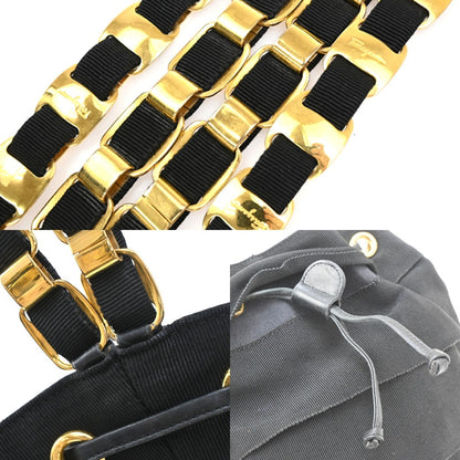 Salvatore Ferragamo Vala Backpack Canvas, Black, Canvas, Backpack