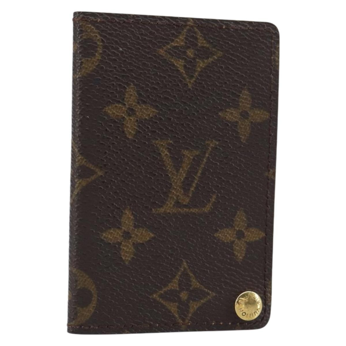 Louis Vuitton Porte Cartes Pression Card Case Monogram Canvas, BROWN, CANVAS, Card Holders
