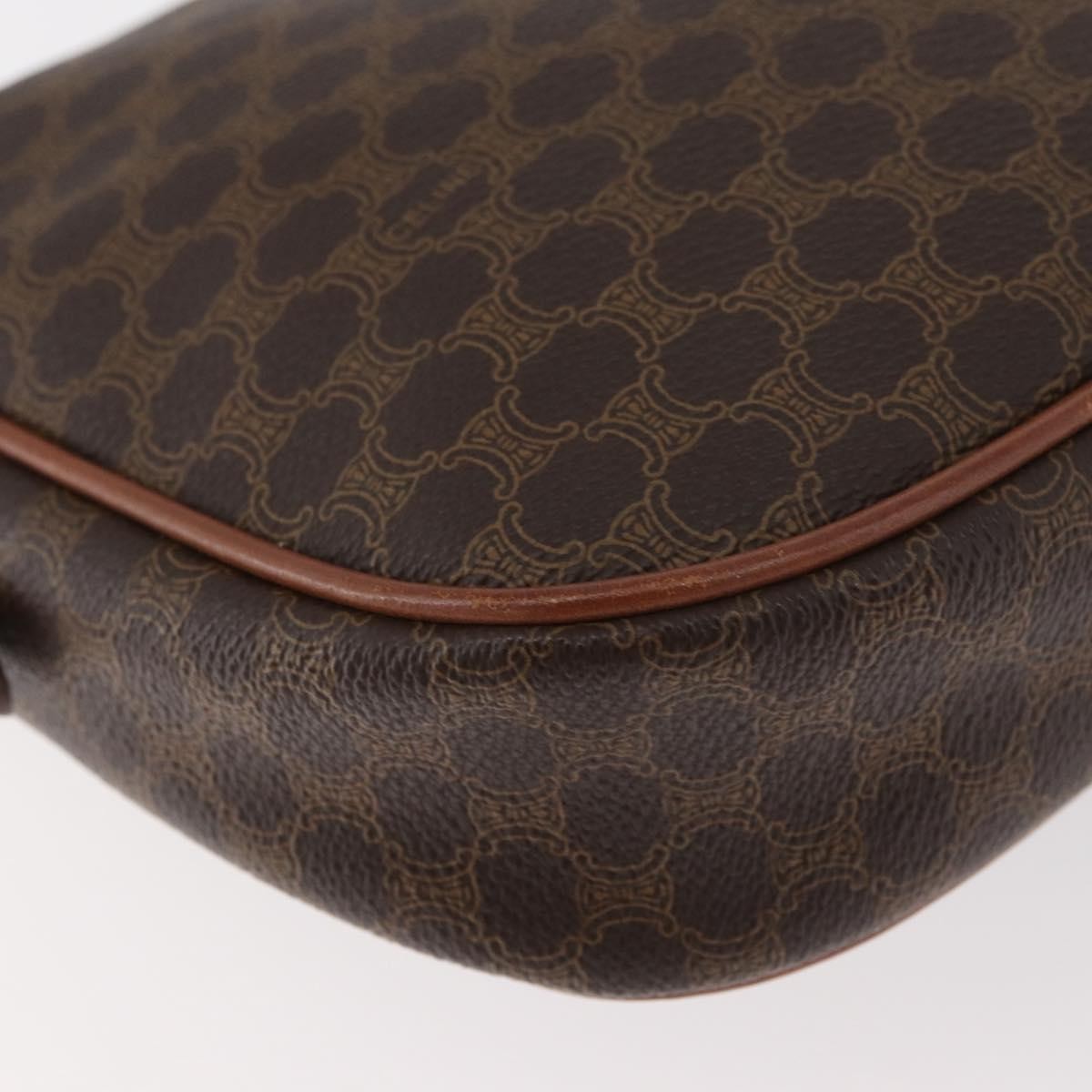 Celine Vintage Macadam Shoulder Bag Canvas, Brown, PVC, Shoulder Bag