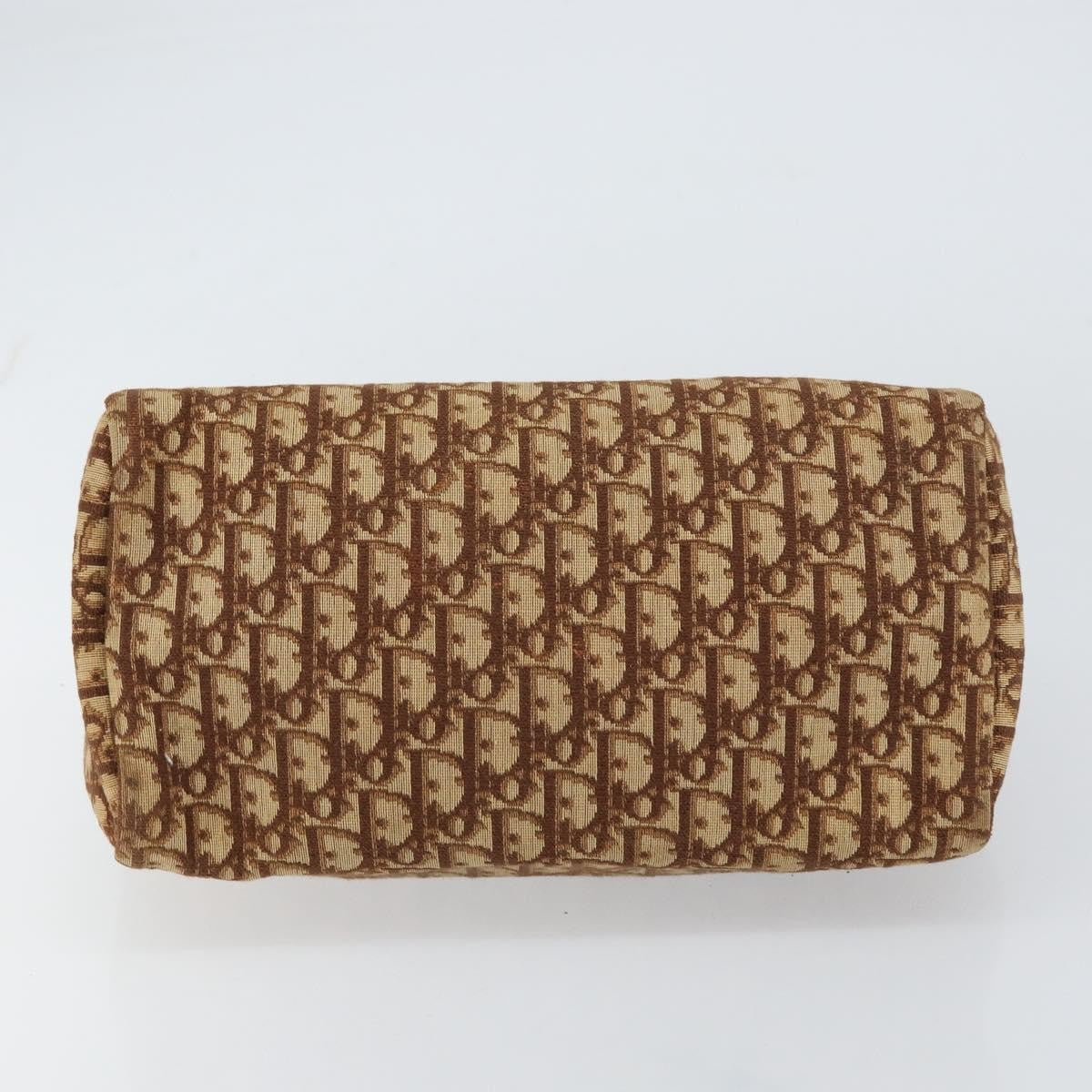 Christian Dior Vintage CD Trotter Handbag Canvas, BROWN, CANVAS, Handbag