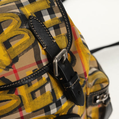 Burberry Graffiti Rucksack Backpack Vintage Check Canvas, BEIGE, CANVAS, Backpack