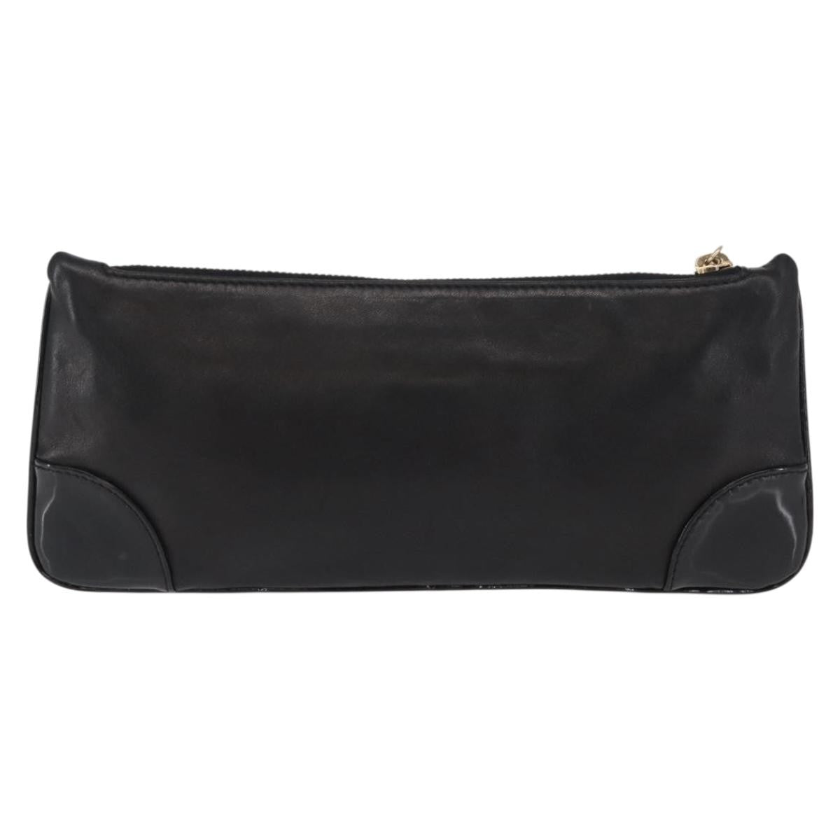 Chanel Camellia Clutch Bag Leather, BLACK, LEATHER, Clutche & pouche