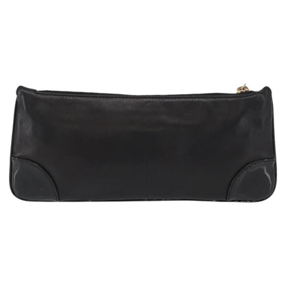 Chanel Camellia Clutch Bag Leather, BLACK, LEATHER, Clutche & pouche