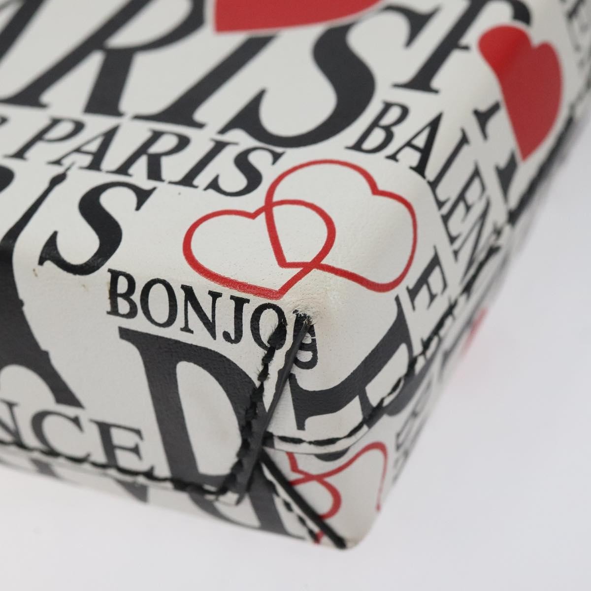 Balenciaga Shopping Phone Holder Printed Leather, WHITE, LEATHER, Tech accessory