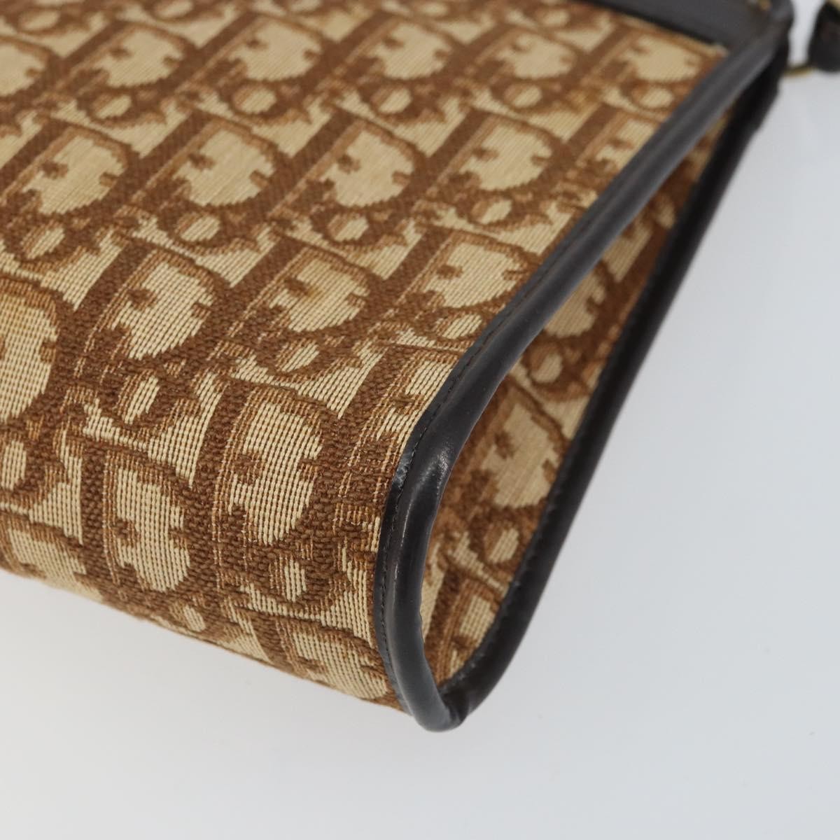 Christian Dior Vintage Trotter Shoulder Bag Canvas, BEIGE, CANVAS, Shoulder bag