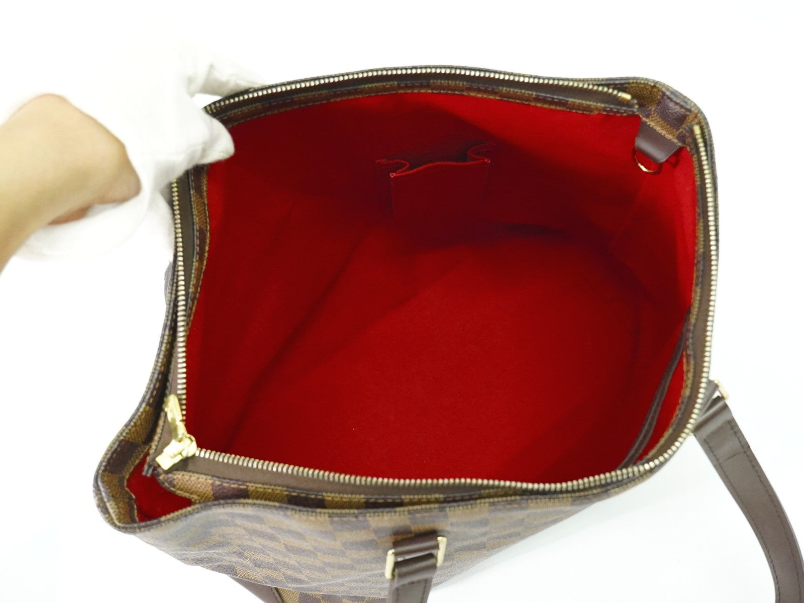 Louis Vuitton Cabas Mezzo Damier, BROWN, CANVAS, Tote bag