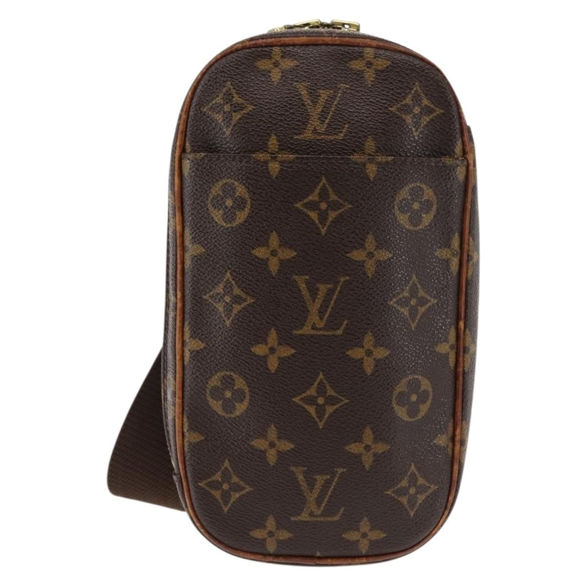 Louis Vuitton Pochette Gange Monogram Canvas, BROWN, CANVAS, Clutche & pouche