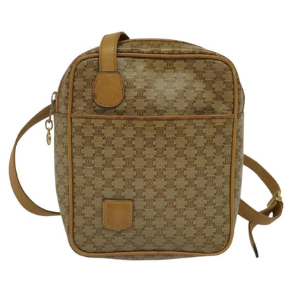 Celine Vintage Macadam Shoulder Bag Canvas, BEIGE, CANVAS, Shoulder bag