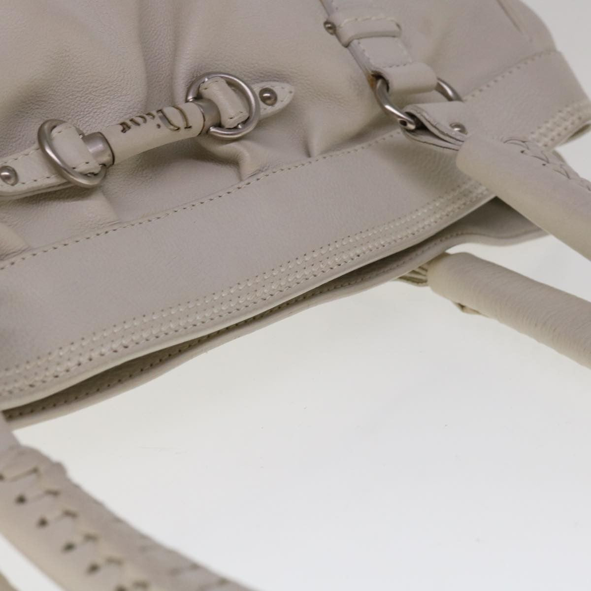 Christian Dior Vintage Handbag Leather, WHITE, LEATHER, Handbag